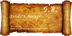 Istók Margit névjegykártya